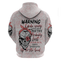 Warning Kinda Crazy Tattooed Girl Rose Hoodie - Wonder Print Shop