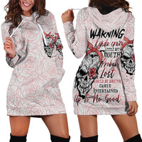 Warning Kinda Crazy Tattooed Girl Rose Hoodie Dress - Wonder Print Shop