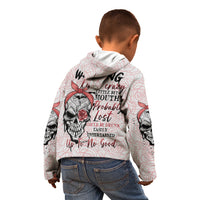 Warning Kinda Crazy Tattooed Girl Rose Kid Hoodie - Wonder Print Shop