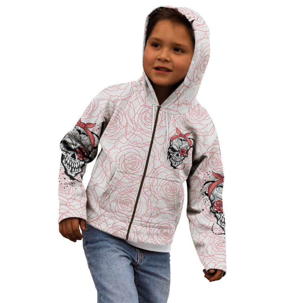 Warning Kinda Crazy Tattooed Girl Rose Kid Hoodie - Wonder Print Shop