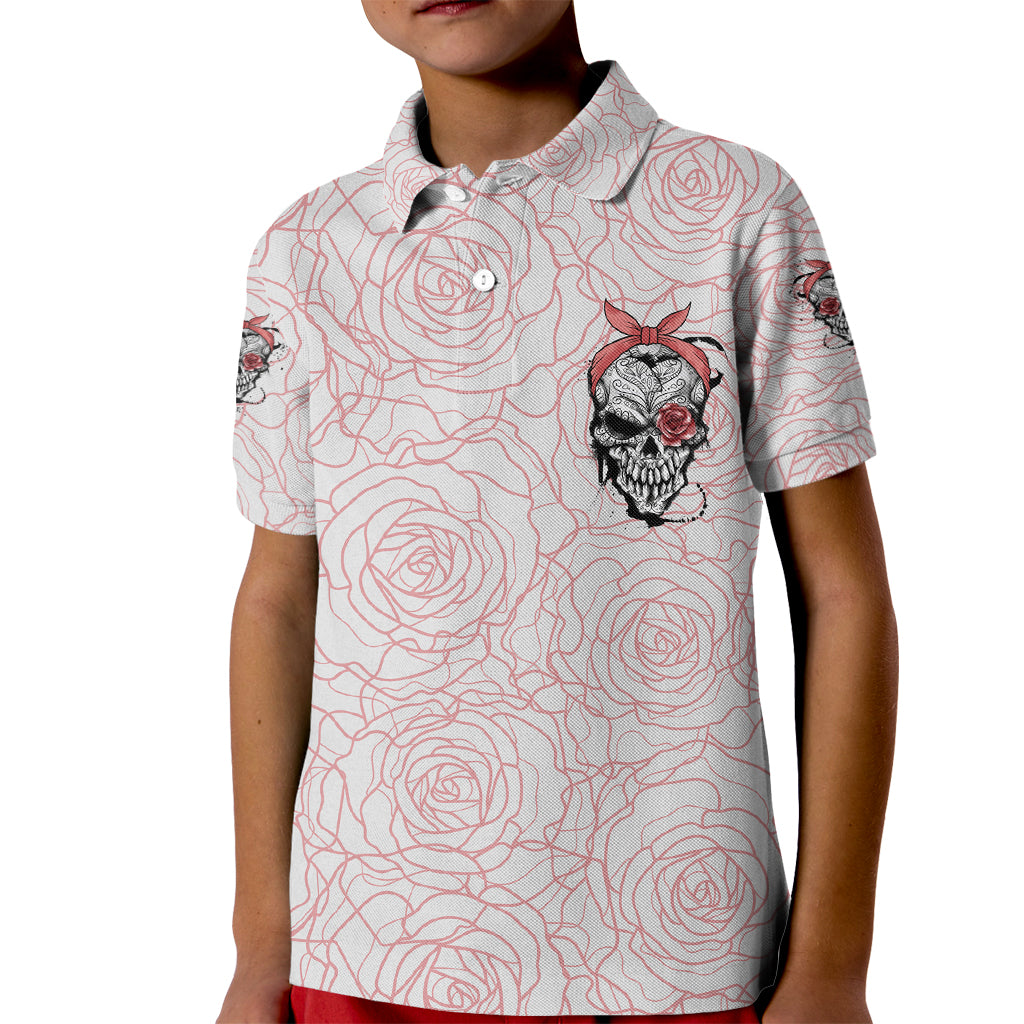 Warning Kinda Crazy Tattooed Girl Rose Kid Polo Shirt - Wonder Print Shop