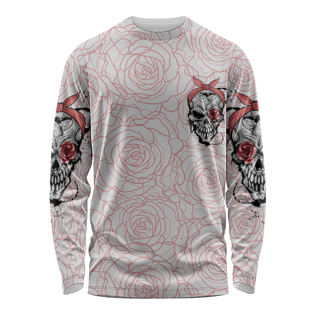 Warning Kinda Crazy Tattooed Girl Rose Long Sleeve Shirt - Wonder Print Shop