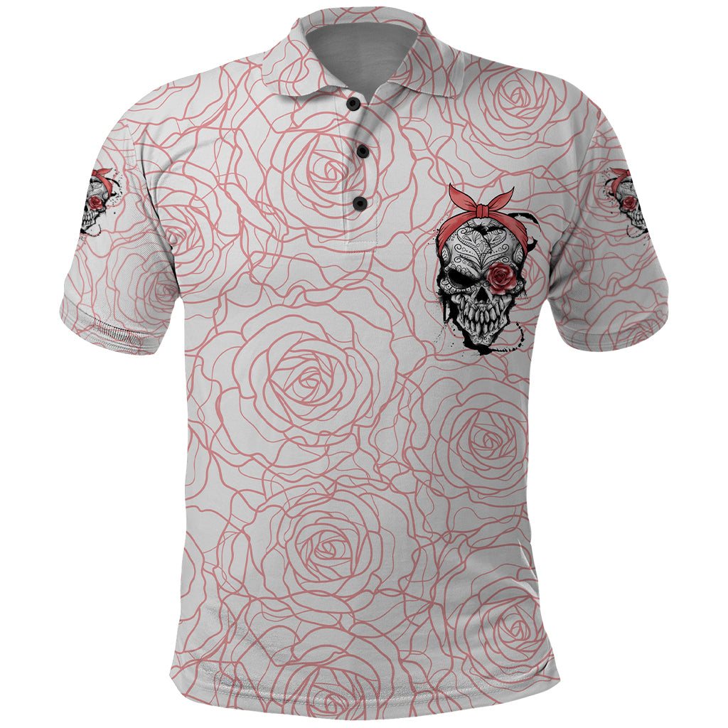 Warning Kinda Crazy Tattooed Girl Rose Polo Shirt - Wonder Print Shop