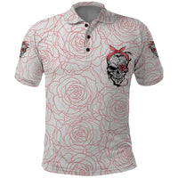 Warning Kinda Crazy Tattooed Girl Rose Polo Shirt - Wonder Print Shop