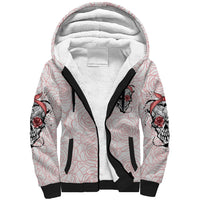 Warning Kinda Crazy Tattooed Girl Rose Sherpa Hoodie - Wonder Print Shop