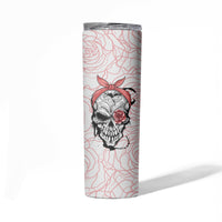 Warning Kinda Crazy Tattooed Girl Rose Skinny Tumbler - Wonder Print Shop