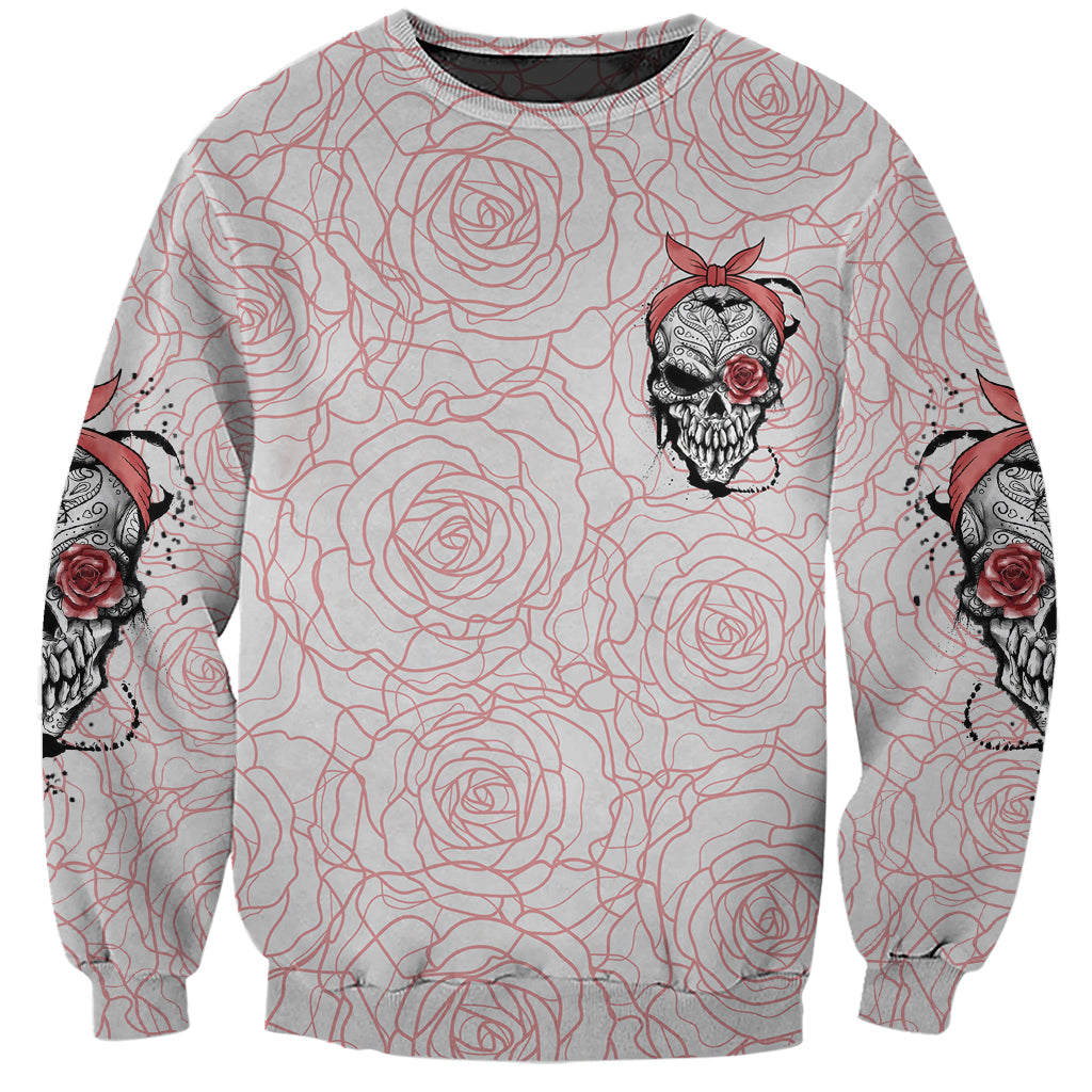 Warning Kinda Crazy Tattooed Girl Rose Sweatshirt - Wonder Print Shop
