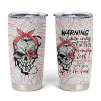 Warning Kinda Crazy Tattooed Girl Rose Tumbler Cup - Wonder Print Shop
