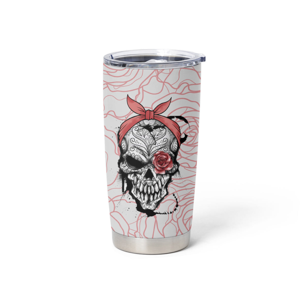Warning Kinda Crazy Tattooed Girl Rose Tumbler Cup - Wonder Print Shop