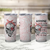 Warning Kinda Crazy Tattooed Girl Rose Tumbler Cup - Wonder Print Shop