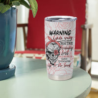 Warning Kinda Crazy Tattooed Girl Rose Tumbler Cup - Wonder Print Shop