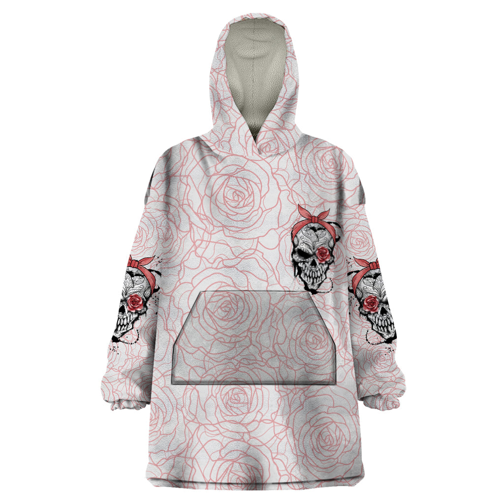 Warning Kinda Crazy Tattooed Girl Rose Wearable Blanket Hoodie - Wonder Print Shop
