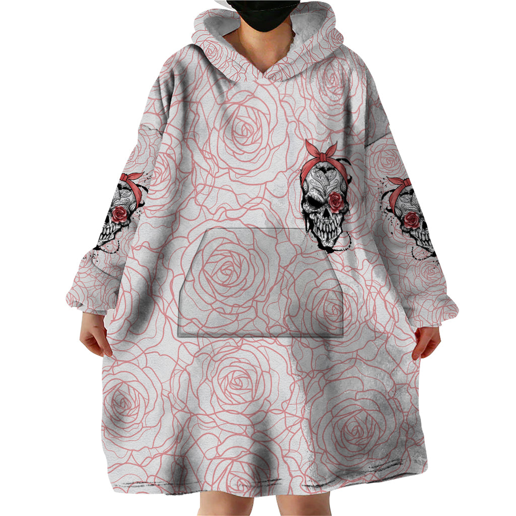 Warning Kinda Crazy Tattooed Girl Rose Wearable Blanket Hoodie - Wonder Print Shop
