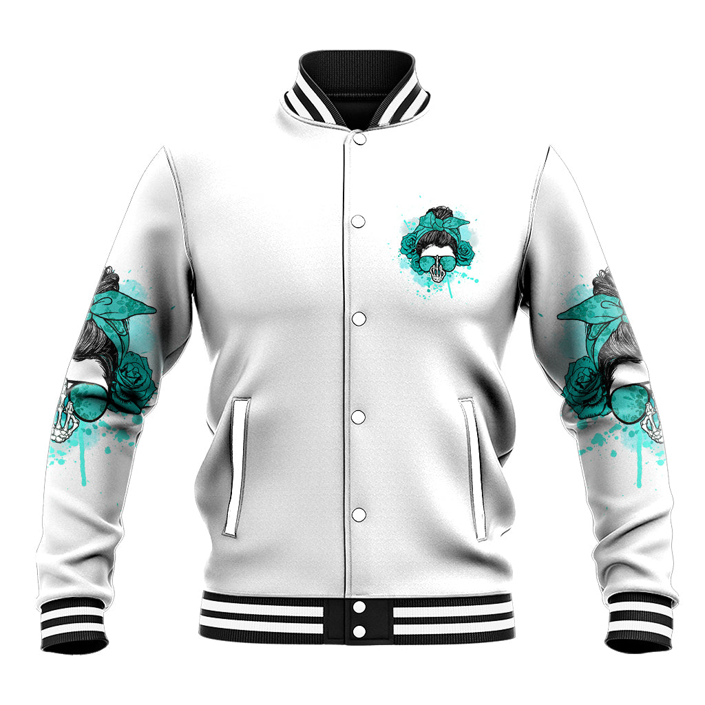 Don't Try To Figure Me Out Messy Bun Baseball Jacket - Wonder Print Shop