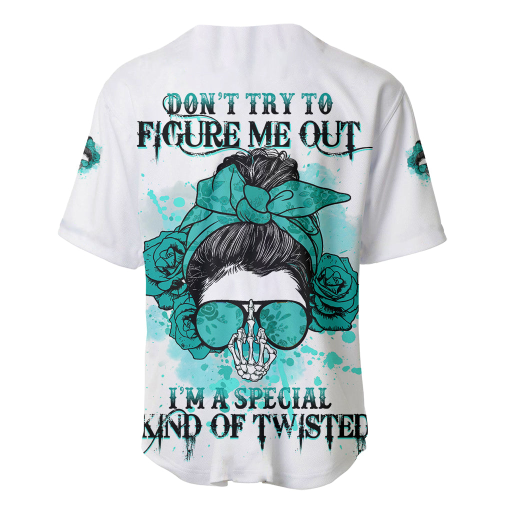 Don't Try To Figure Me Out Messy Bun Baseball Jersey - Wonder Print Shop