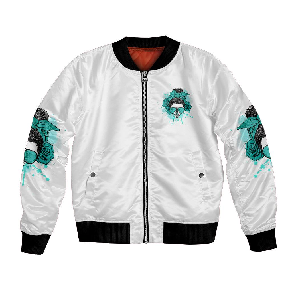 Don't Try To Figure Me Out Messy Bun Bomber Jacket - Wonder Print Shop