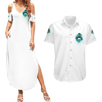 Don't Try To Figure Me Out Messy Bun Couples Matching Summer Maxi Dress and Hawaiian Shirt - Wonder Print Shop