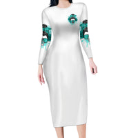 Don't Try To Figure Me Out Messy Bun Family Matching Long Sleeve Bodycon Dress and Hawaiian Shirt - Wonder Print Shop