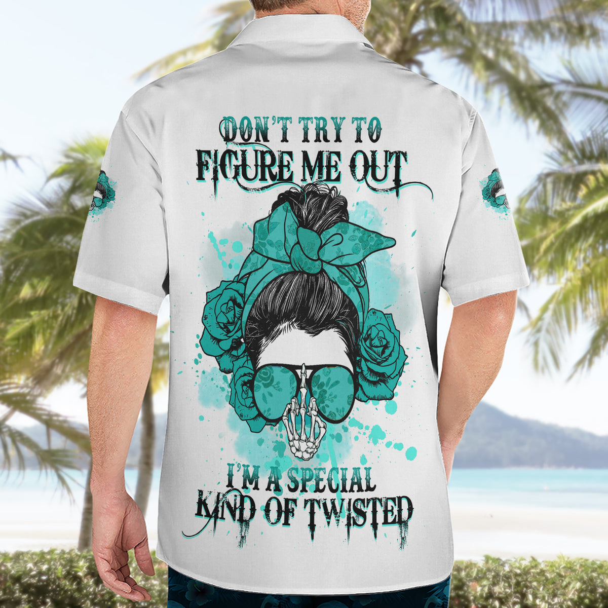 Don't Try To Figure Me Out Messy Bun Hawaiian Shirt - Wonder Print Shop