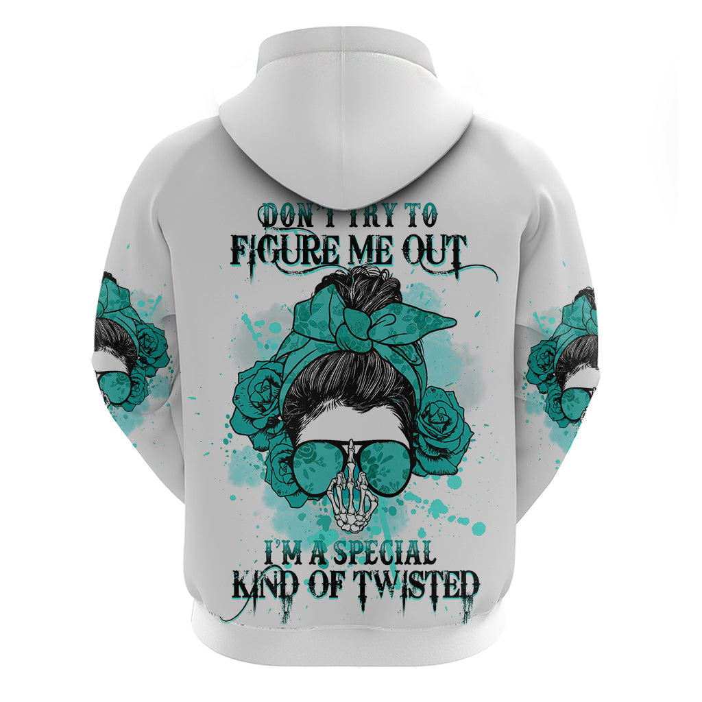 Don't Try To Figure Me Out Messy Bun Hoodie - Wonder Print Shop