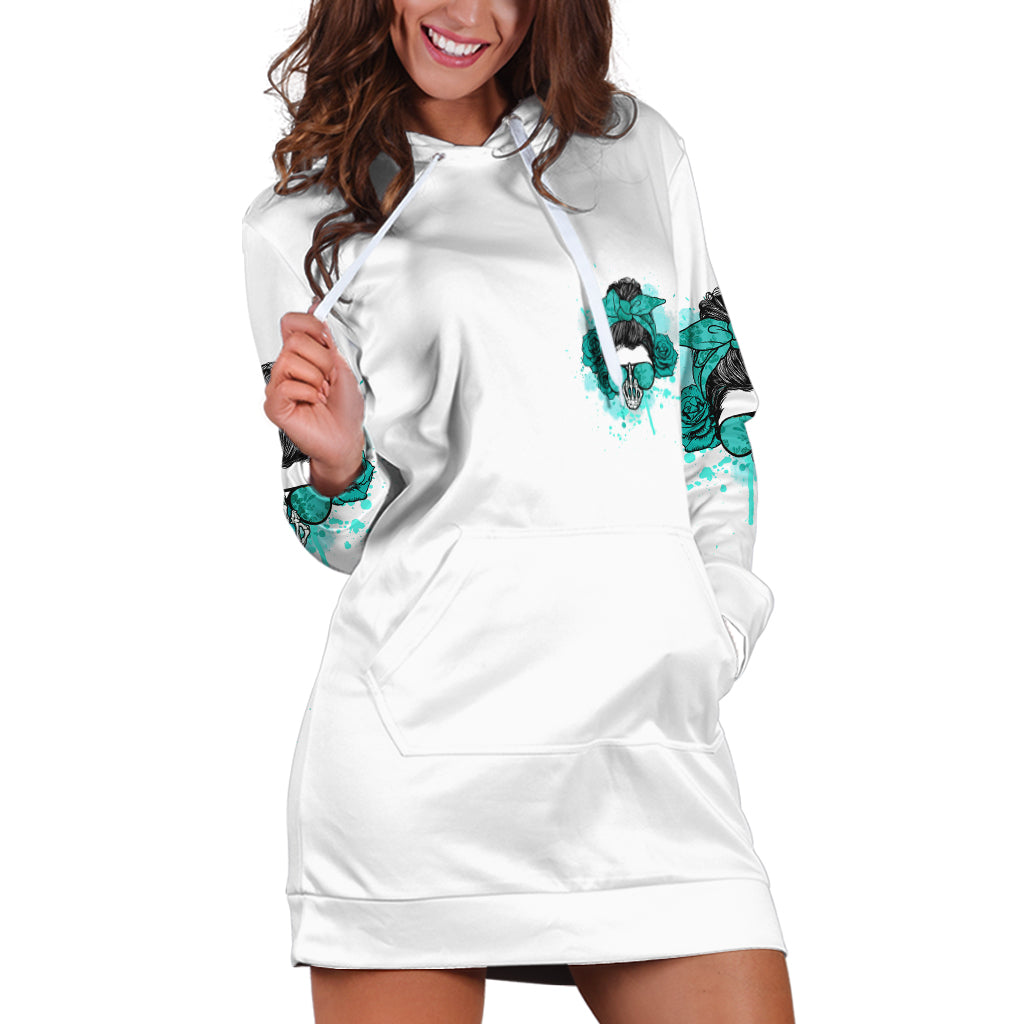 Don't Try To Figure Me Out Messy Bun Hoodie Dress - Wonder Print Shop