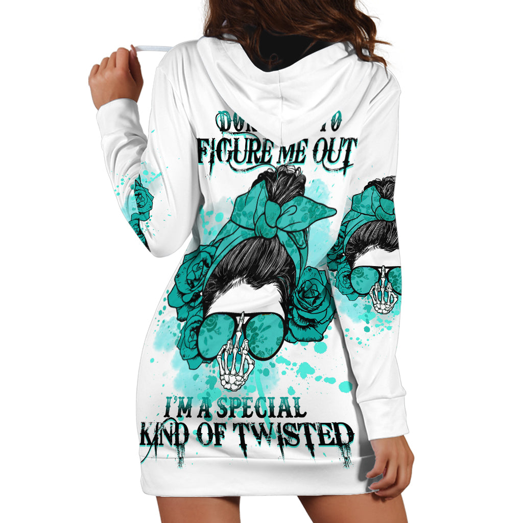 Don't Try To Figure Me Out Messy Bun Hoodie Dress - Wonder Print Shop
