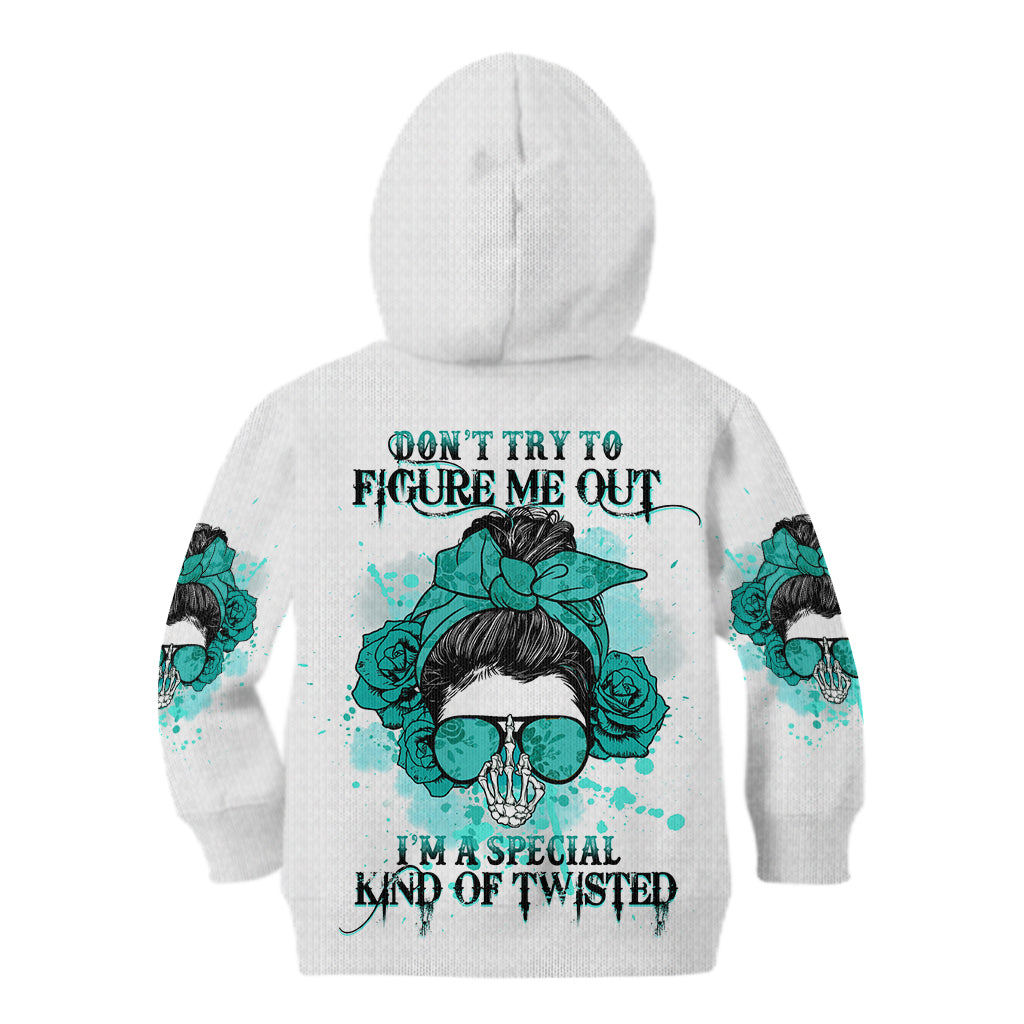 Don't Try To Figure Me Out Messy Bun Kid Hoodie - Wonder Print Shop