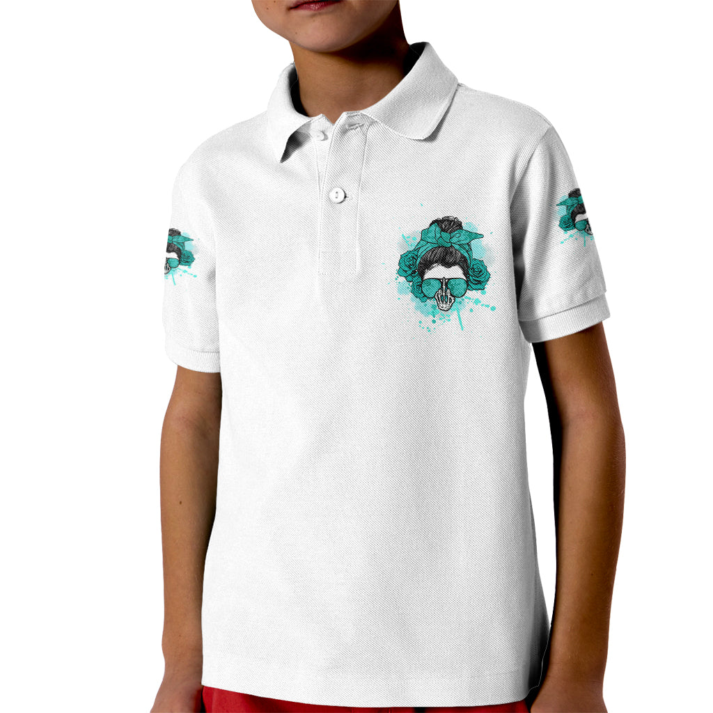 Don't Try To Figure Me Out Messy Bun Kid Polo Shirt - Wonder Print Shop