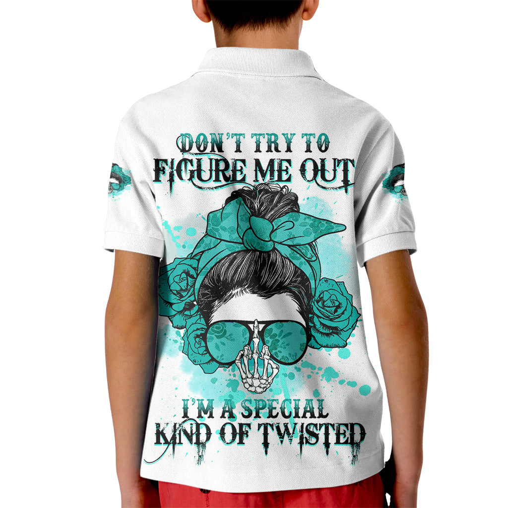 Don't Try To Figure Me Out Messy Bun Kid Polo Shirt - Wonder Print Shop