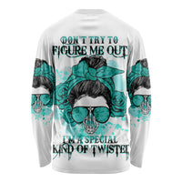 Don't Try To Figure Me Out Messy Bun Long Sleeve Shirt - Wonder Print Shop