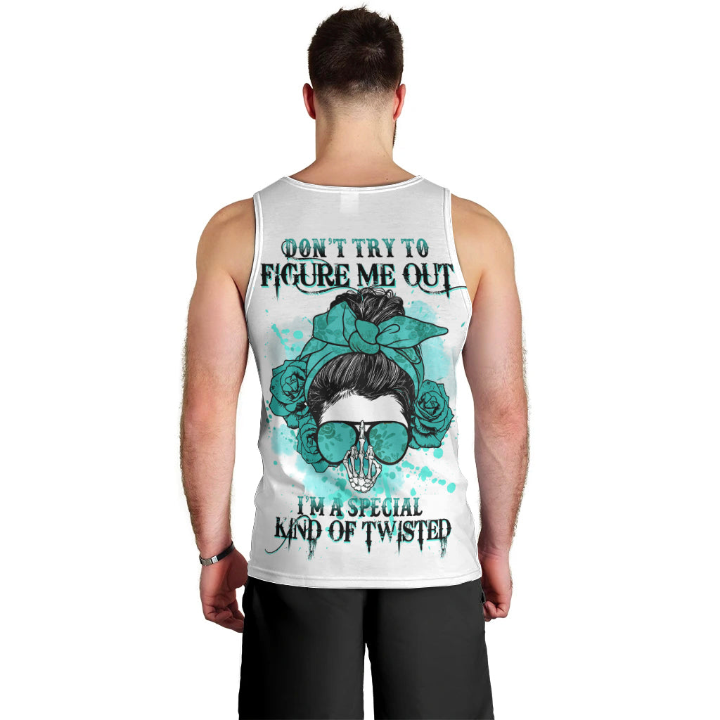 Don't Try To Figure Me Out Messy Bun Men Tank Top - Wonder Print Shop