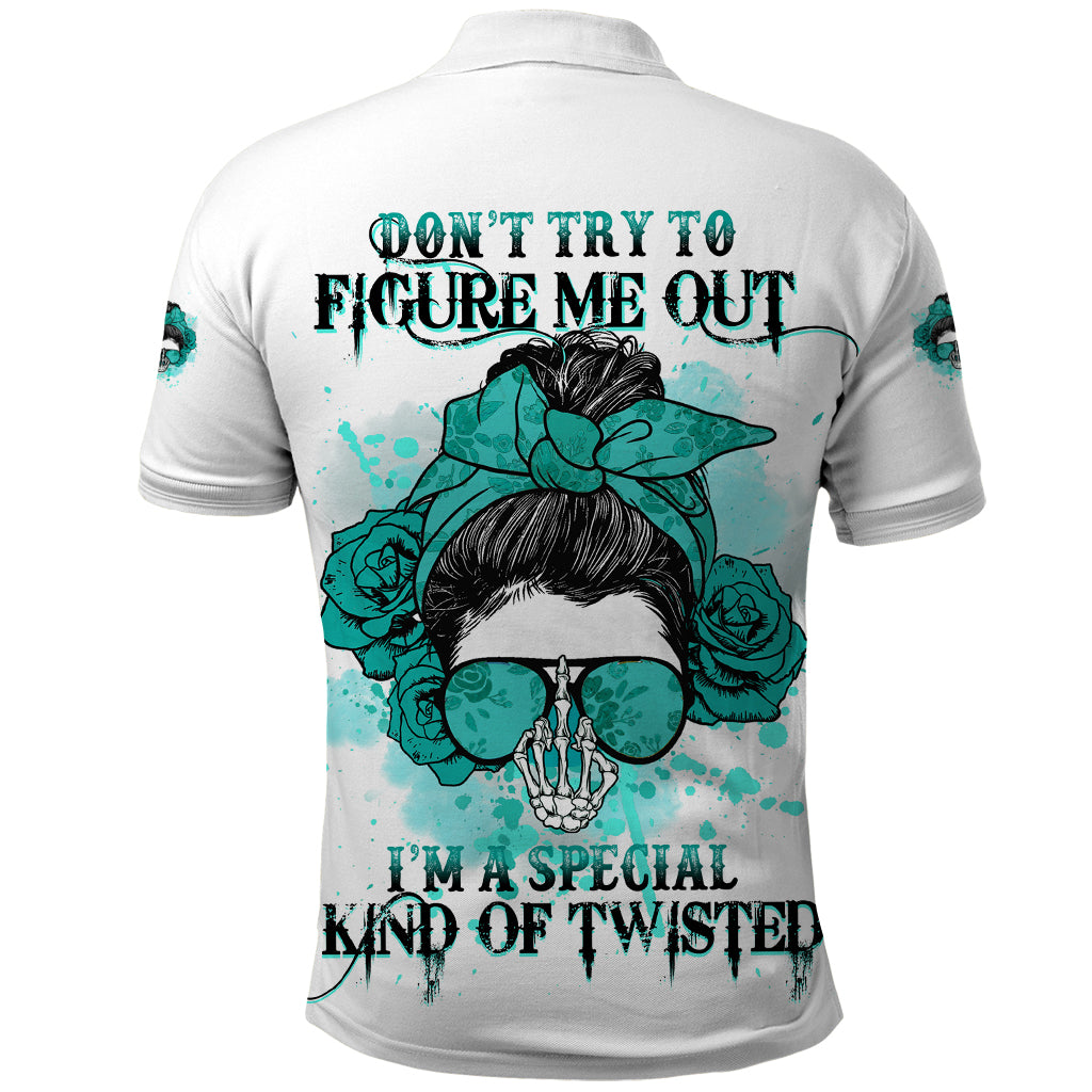 Don't Try To Figure Me Out Messy Bun Polo Shirt - Wonder Print Shop