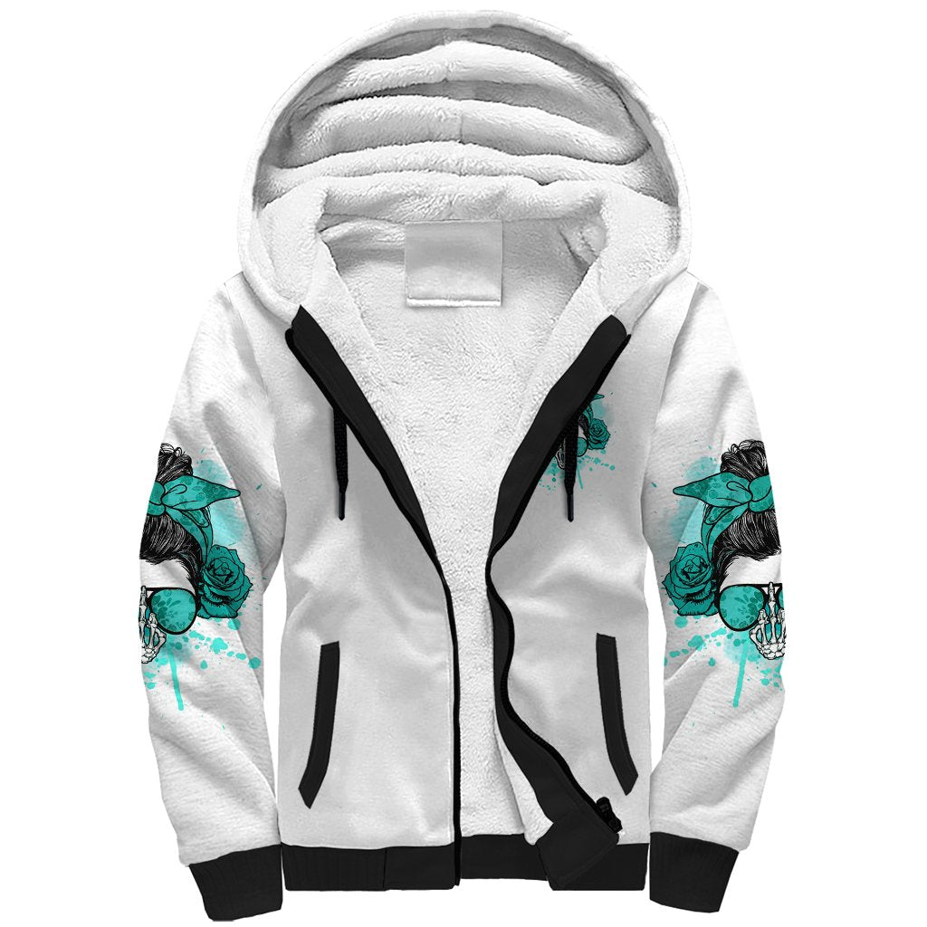 Don't Try To Figure Me Out Messy Bun Sherpa Hoodie - Wonder Print Shop