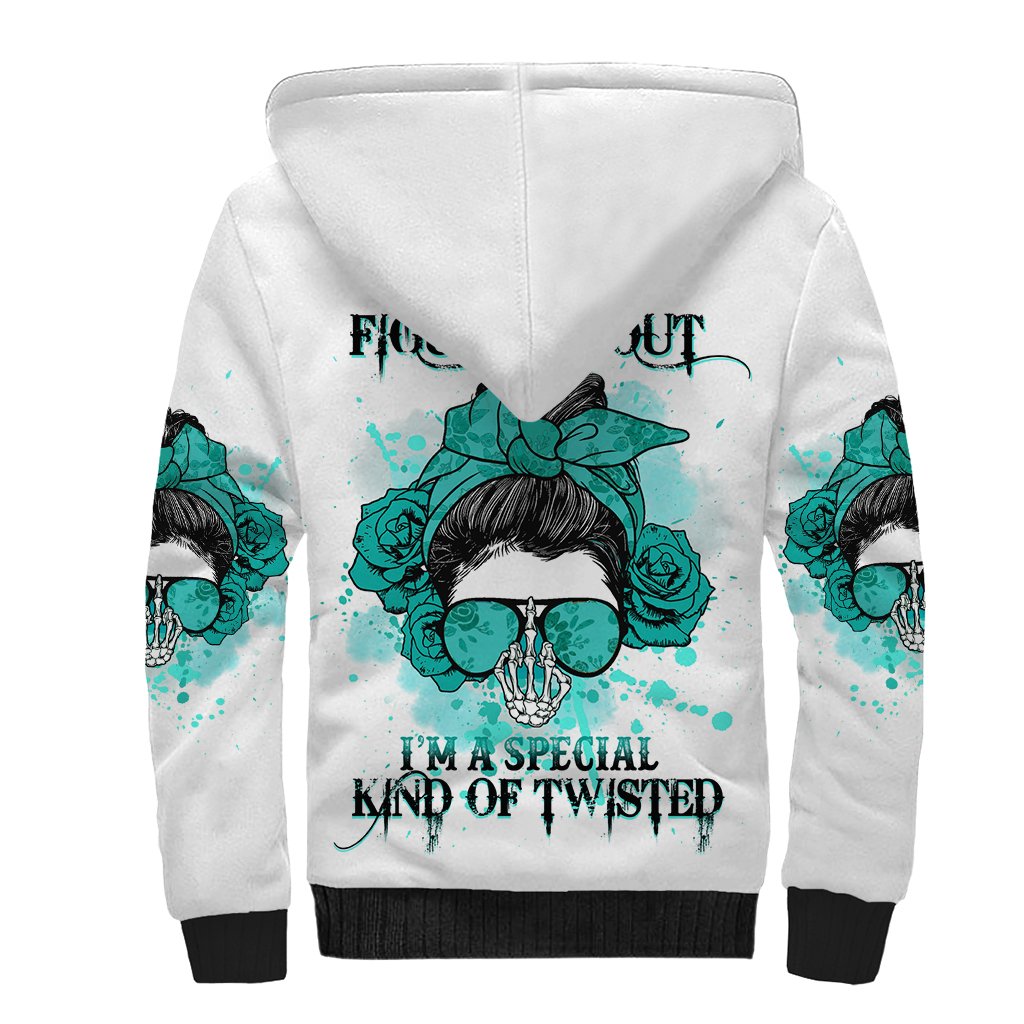 Don't Try To Figure Me Out Messy Bun Sherpa Hoodie - Wonder Print Shop