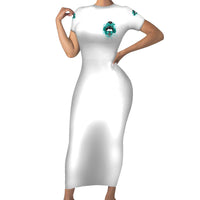 Don't Try To Figure Me Out Messy Bun Short Sleeve Bodycon Dress - Wonder Print Shop
