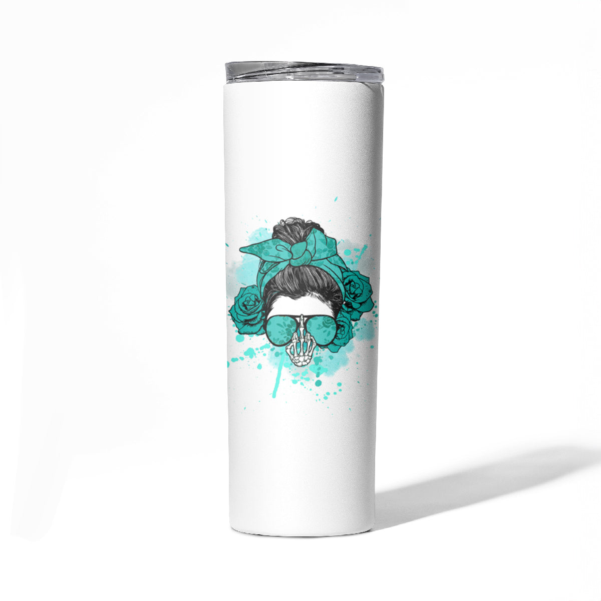 Don't Try To Figure Me Out Messy Bun Skinny Tumbler - Wonder Print Shop