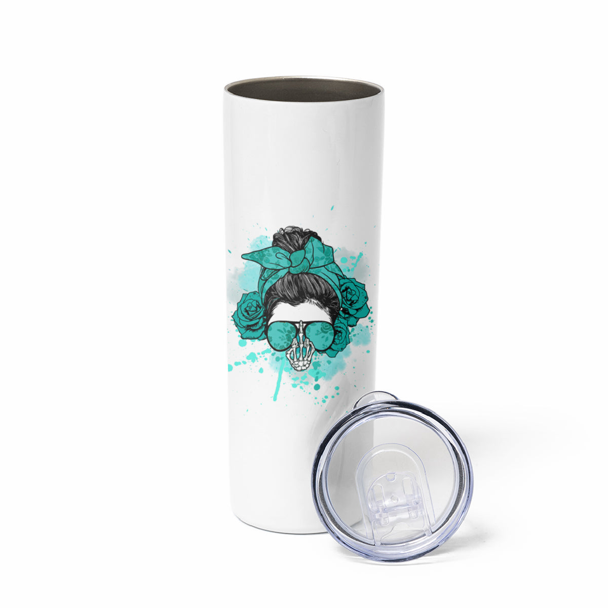 Don't Try To Figure Me Out Messy Bun Skinny Tumbler - Wonder Print Shop