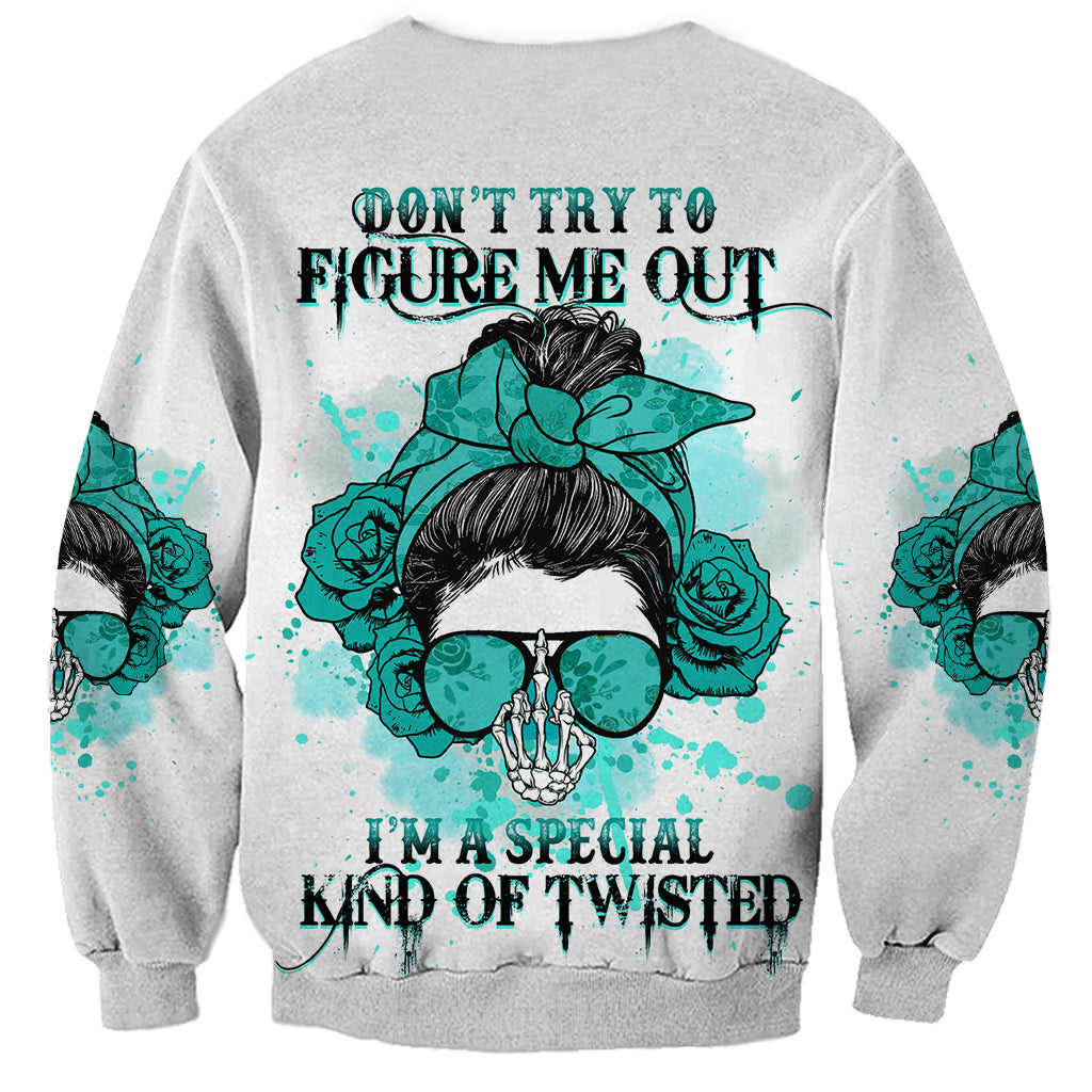 Don't Try To Figure Me Out Messy Bun Sweatshirt - Wonder Print Shop