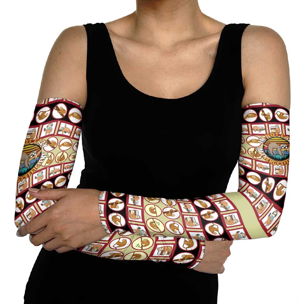 Sloth I'm Not Lazy I'm Energy Efficient Christmas Arm Sleeves Xmas Holiday Patterns - Wonder Print Shop