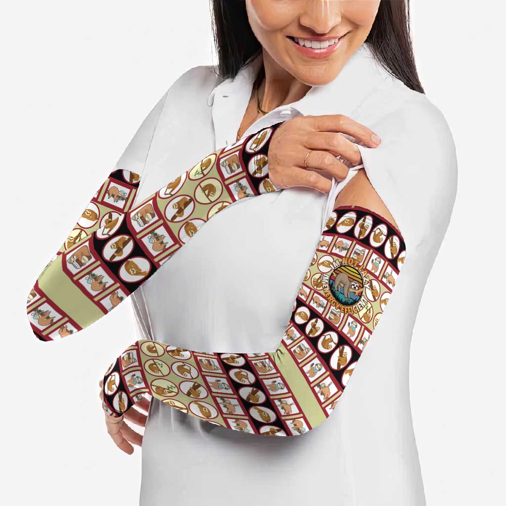Sloth I'm Not Lazy I'm Energy Efficient Christmas Arm Sleeves Xmas Holiday Patterns - Wonder Print Shop