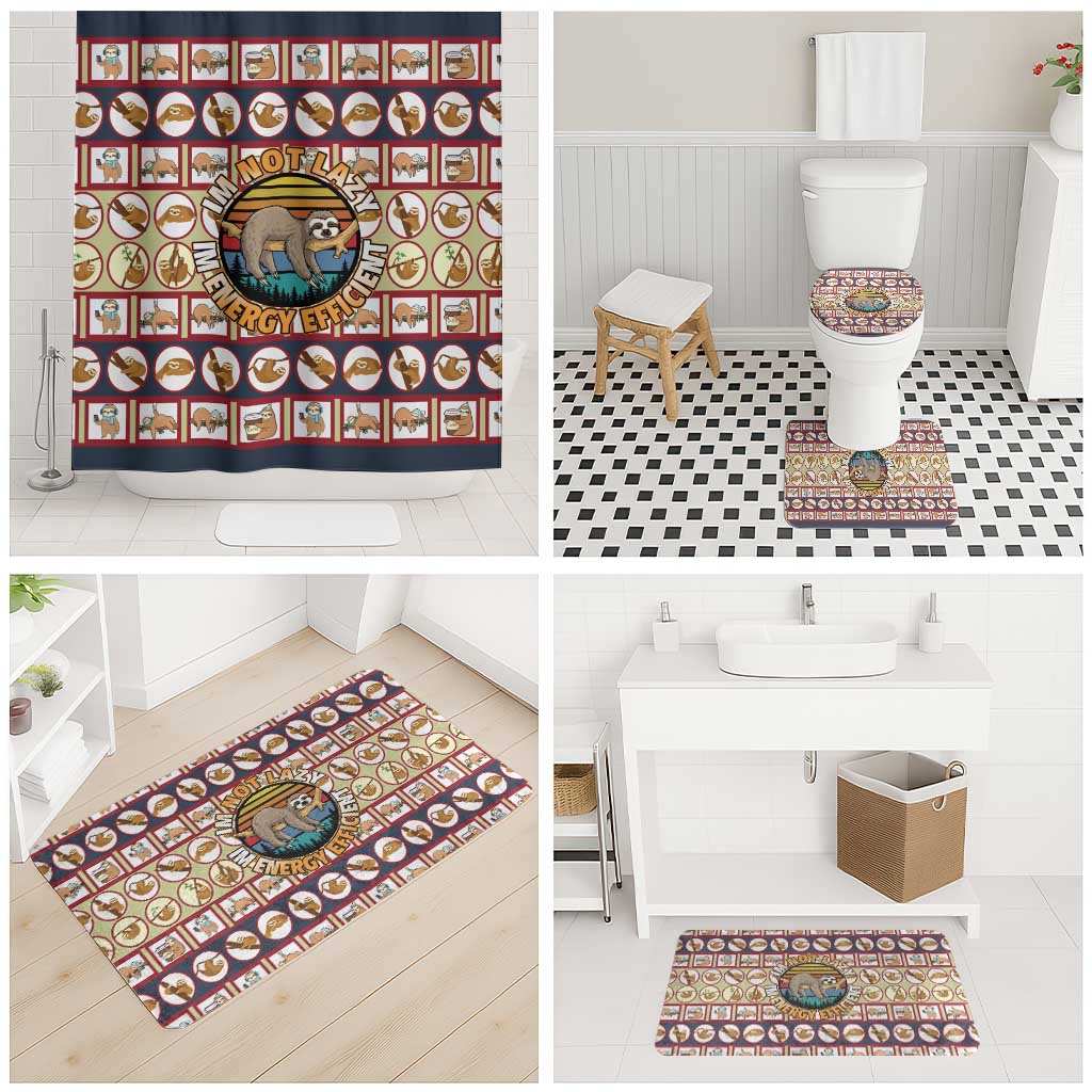 Sloth I'm Not Lazy I'm Energy Efficient Christmas Bathroom Set Xmas Holiday Patterns - Wonder Print Shop
