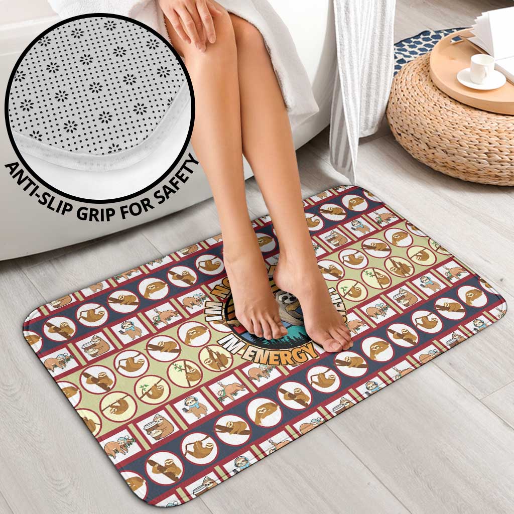 Sloth I'm Not Lazy I'm Energy Efficient Christmas Bathroom Set Xmas Holiday Patterns - Wonder Print Shop