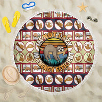 Sloth I'm Not Lazy I'm Energy Efficient Christmas Beach Blanket Xmas Holiday Patterns - Wonder Print Shop