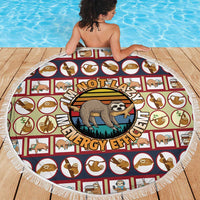 Sloth I'm Not Lazy I'm Energy Efficient Christmas Beach Blanket Xmas Holiday Patterns - Wonder Print Shop