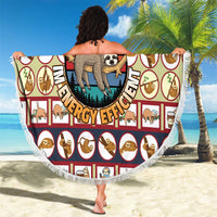 Sloth I'm Not Lazy I'm Energy Efficient Christmas Beach Blanket Xmas Holiday Patterns - Wonder Print Shop