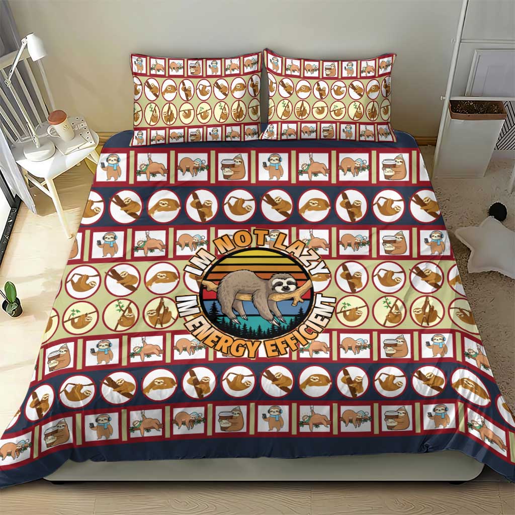 Sloth I'm Not Lazy I'm Energy Efficient Christmas Bedding Set Xmas Holiday Patterns - Wonder Print Shop
