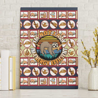 Sloth I'm Not Lazy I'm Energy Efficient Christmas Canvas Wall Art Xmas Holiday Patterns - Wonder Print Shop