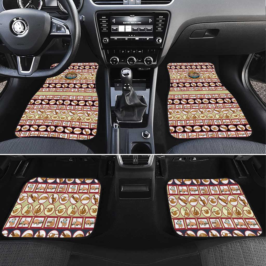 Sloth I'm Not Lazy I'm Energy Efficient Christmas Car Mats Xmas Holiday Patterns - Wonder Print Shop