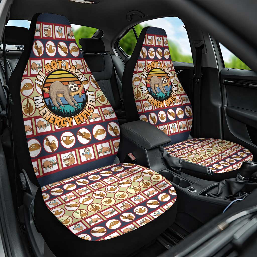 Sloth I'm Not Lazy I'm Energy Efficient Christmas Car Seat Cover Xmas Holiday Patterns - Wonder Print Shop