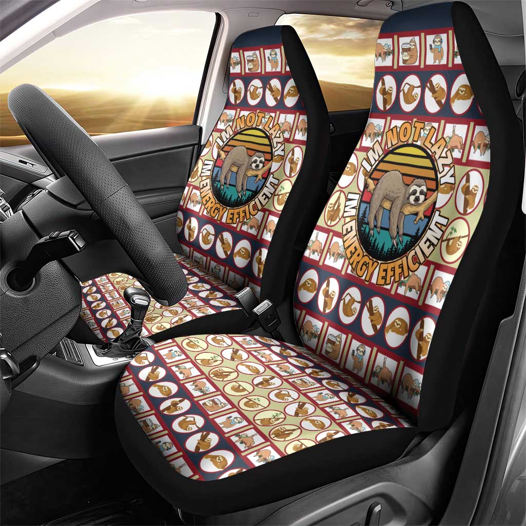 Sloth I'm Not Lazy I'm Energy Efficient Christmas Car Seat Cover Xmas Holiday Patterns - Wonder Print Shop